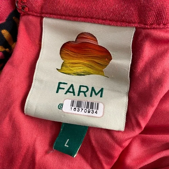 Farm Rio Living Bloom Maxi Dress Long Sleeve Red Jersey Size Large - Picture 8 of 11